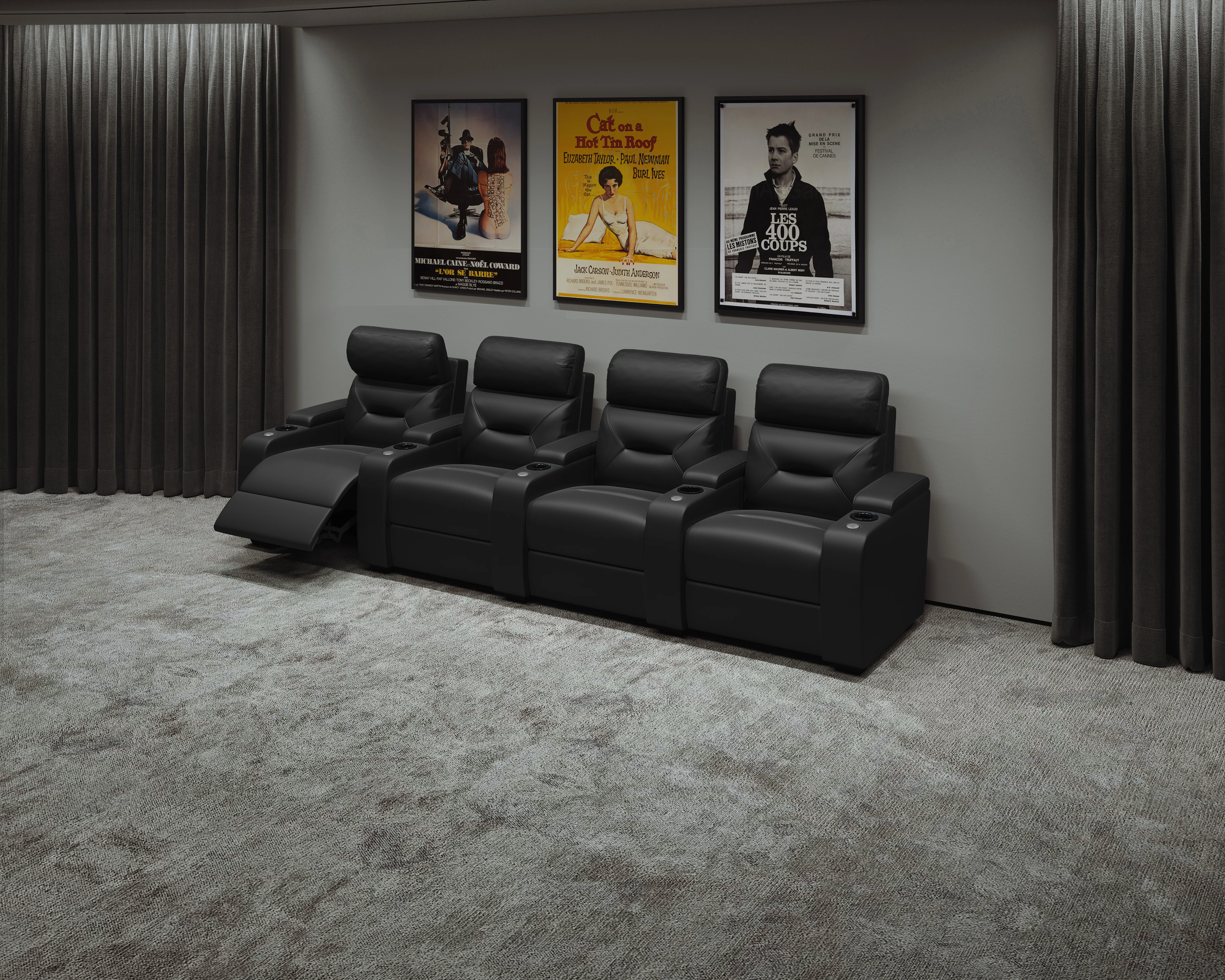Ultimate Luxury cinema seating with massage and cooling